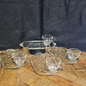 VTG Elegant Glass Tea Set with Plates - Hospitality Set